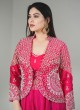 Rani Heavy Embroidered Crop Top & Palazzo Set With Jacket
